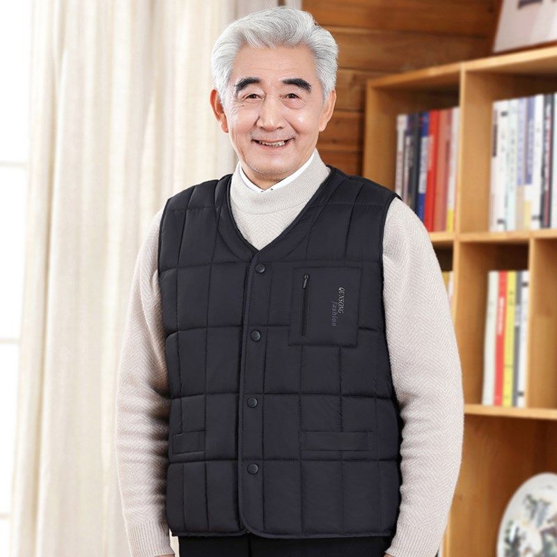 爷爷加绒加厚棉马甲背心秋冬季中老年人男士坎肩老人爸爸保暖马夹,淘宝优惠券,粉丝福利购,淘宝优惠卷