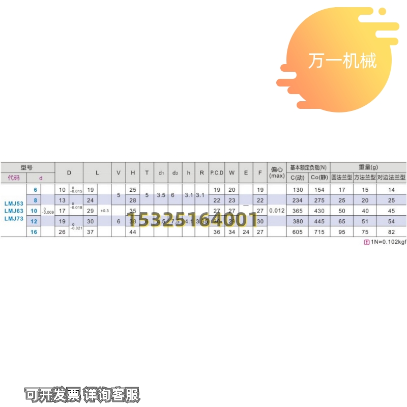 速发LMJ53/63/73-d6/d8/d10/d12/d16紧凑型单衬引导式带法兰直线-图1