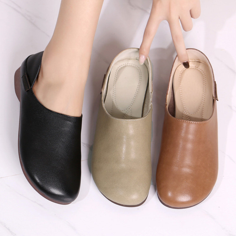 中年脚宽无根懒人鞋秋41号大码女鞋牛筋底妈妈鞋超软平底单鞋,淘宝优惠券,粉丝福利购,淘宝优惠卷