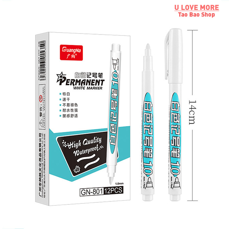 1/4Pcs Oily White Marker Pen Graffiti Pens Waterproof Perman-图2