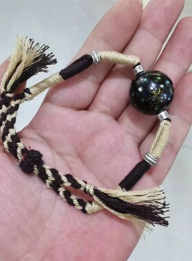 新中式藏式大漆珠可调节手链满螺念珠手串搭配老山檀女国潮风手绳