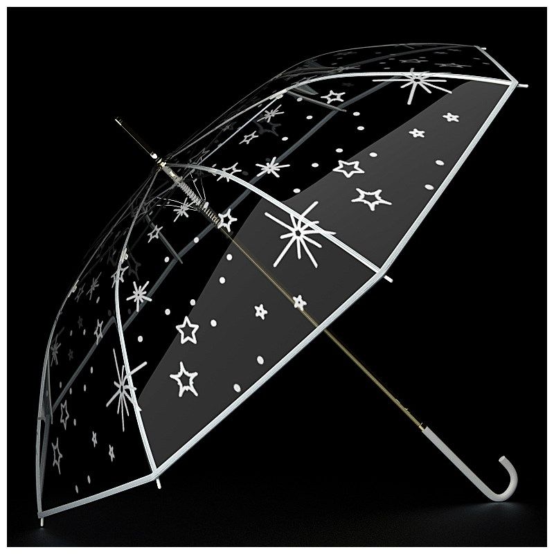 左都白色poe透明雨伞长柄透明伞女网红女神学生小清新折叠伞大号,淘宝优惠券,粉丝福利购,淘宝优惠卷