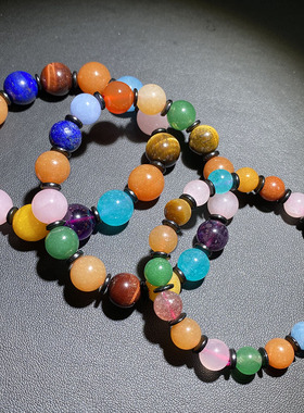 多宝天然水晶手链情侣饰品贵气勇气爱情守护石单圈手串男女款饰品