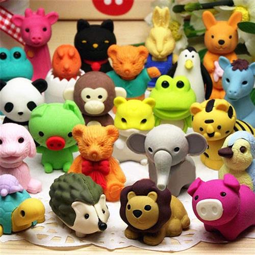 极速35Pcs Animal Erasers Kids Pencil Erasers Bulk Puzzle Era - 图1