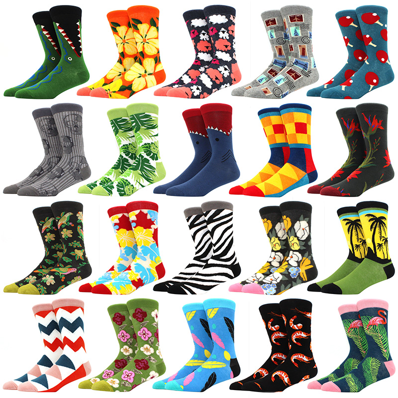 推荐Novelty Happy Funny Men Graphic Socks Combed Cotton Omel - 图0