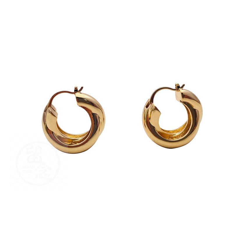 速发。Cross LOOP HOOP EARRINGS feminine exaggerated Earrings - 图2