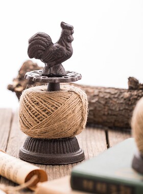 美式乡村复古怀旧铸铁绕绳器摆件花园庭院阳台装R饰品摄影拍摄道