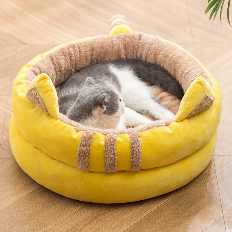 Pet DogrCat oed Nest Wa mx Soft Sleeping Comfy indoBr cave - 图1