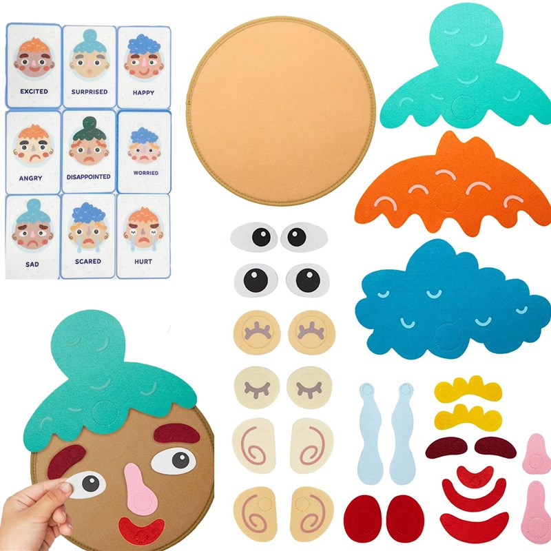 速发Kids Montessori Facial E Game Emotional Change Toys With-图1