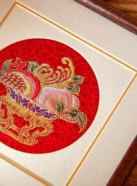 南京云锦研究所博古三多新中式装饰桌面摆件摆台中国风特色工艺品