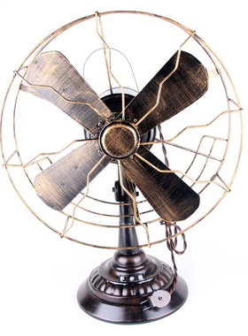 服装店面复古装饰摆件 咖啡馆 橱窗陈列道具 铁U皮老电风扇模型