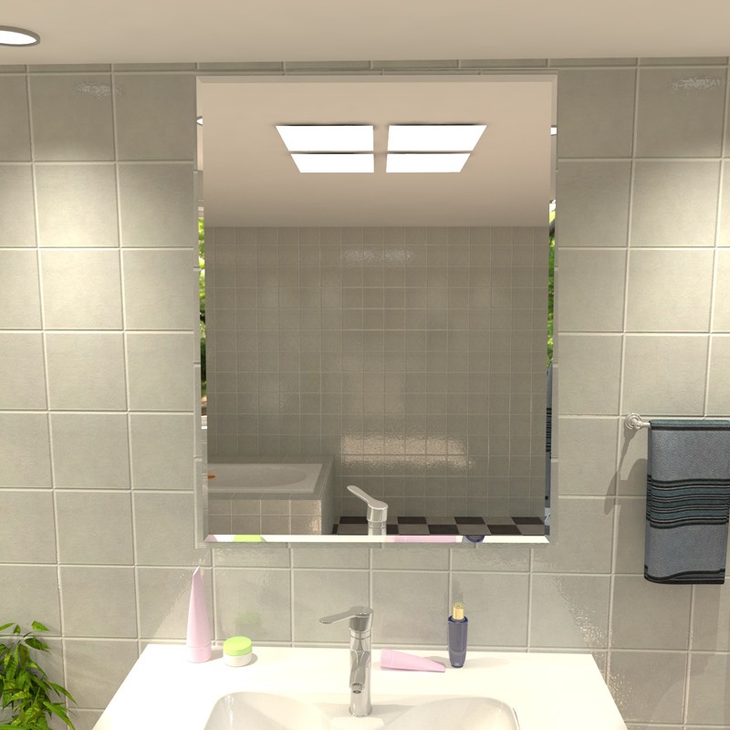 新品Bathroom mirror hd wall paste simple paste vanity mirror-图0