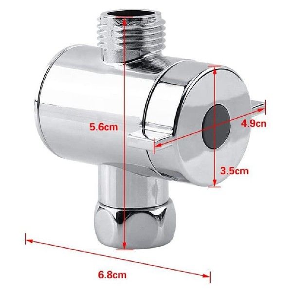 推荐ABS Chrome 3 Way Diverter Hose Fitting T Shape Adapter-图1