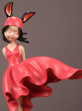 北欧创意可爱小红帽摆件家居客厅卧室样板间桌面摆设结婚生日礼物