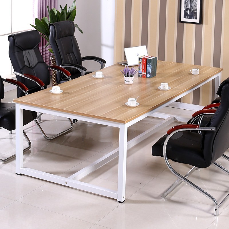 小型会议桌长桌工作台大桌子简约现代长条桌会议室6人-8人办公桌 - 图1