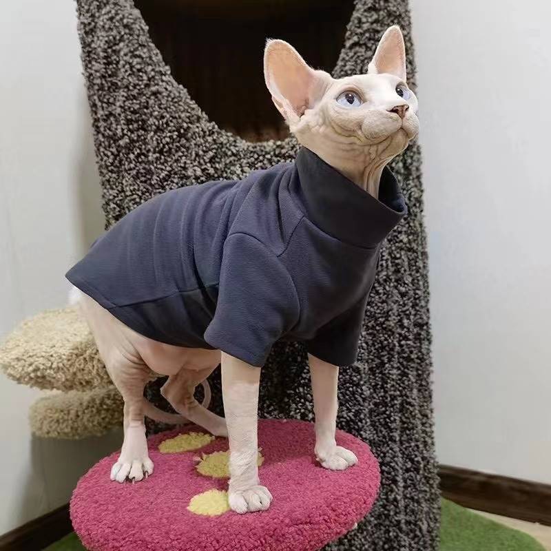 斯芬克斯猫e衣服德文猫秋装宠物卷毛猫咪服装无毛猫冬季保暖绒卫 - 图1