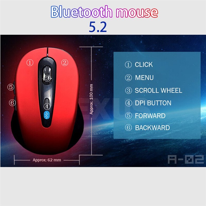 10M Wireless Bluetooth 5.2 Mouse for win7/win8 xp macbook ia