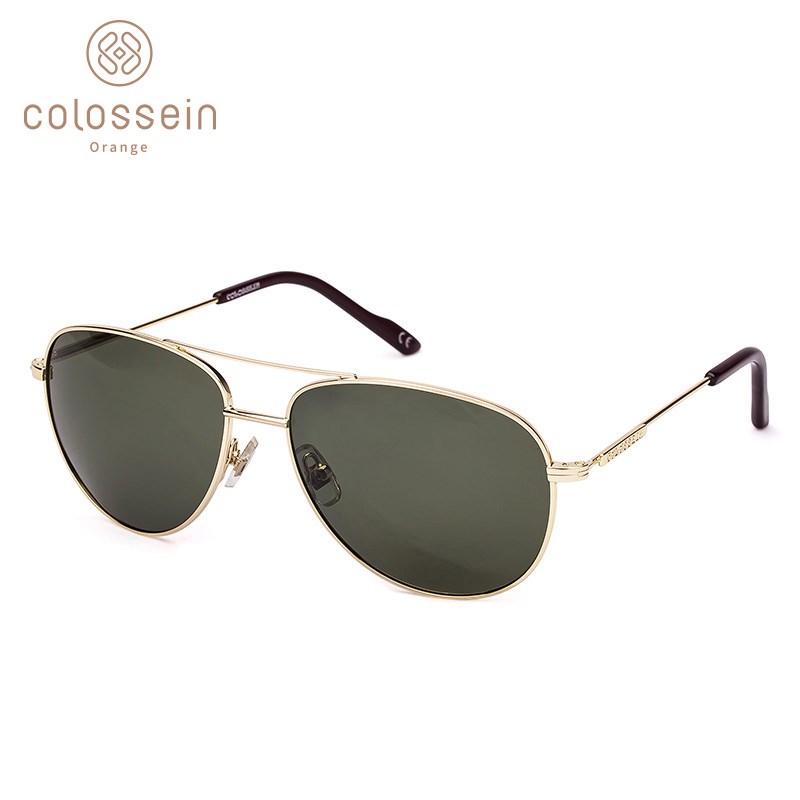 COLOSSEIN Polarized Sunglasses Women Fashion Retro Met.al Ov - 图0