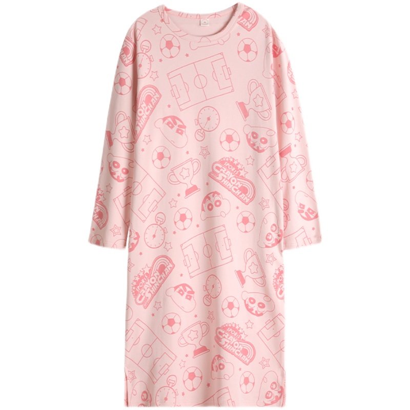 睡裙女春秋季长袖2021年新款长款过膝宽松大码全棉家居服睡衣,淘宝优惠券,粉丝福利购,淘宝优惠卷