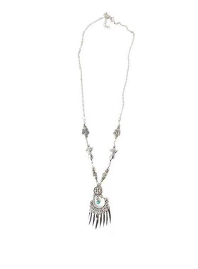 新中式异域民族风l项链复古轻奢小众锁骨链新款苗疆少女毛衣链配