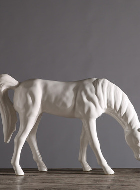 现代客厅酒柜装饰马摆件工艺品摆设 创意家居饰品风水动物陶瓷马