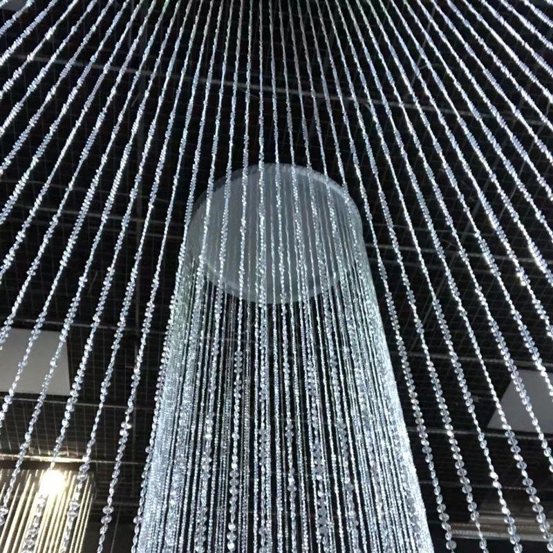 新款婚礼堂吊顶圆环暮雪挂件飞蝶珠帘流苏圆Q形线帘婚庆舞台道具,淘宝优惠券,粉丝福利购,淘宝优惠卷