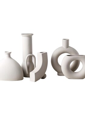 北欧花瓶摆件高级感小众轻奢陶瓷客厅电视柜插花民宿家居装饰现货