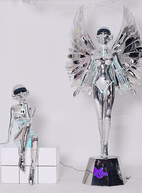 飞天女神空山基大型科技感雕塑KTV酒吧美发店落地装饰机械姬摆件