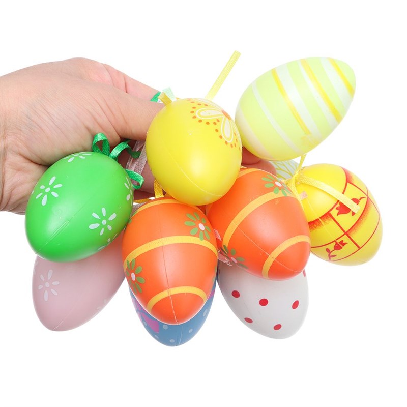 推荐12/24PCS Foam Easter Eggs Happy Easter Decorations Paint-图1