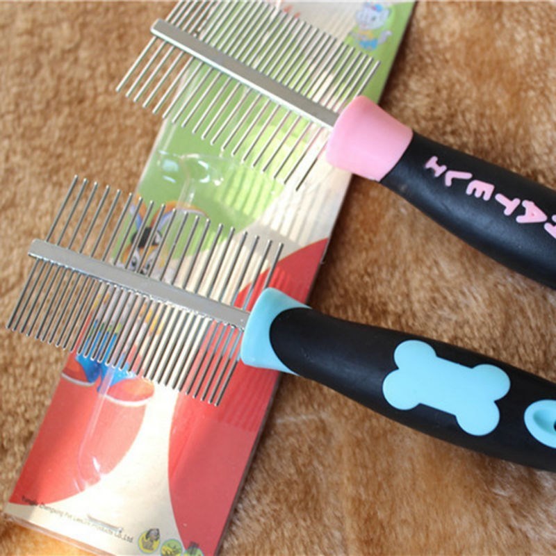 推荐Pets Two-sided Straight Comb Steel Pins Dog Bones Groomi - 图0