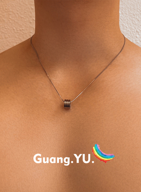 现货GuangYu小蛮腰简约w轻奢项链男女吊坠潮高级感钛钢百搭锁骨链
