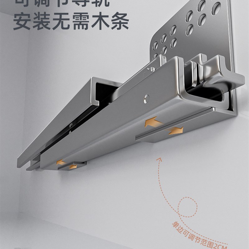 拉篮厨房整黑橱不304体柜锈钢双层抽M屉式碗碟篮?具车内置 - 图2