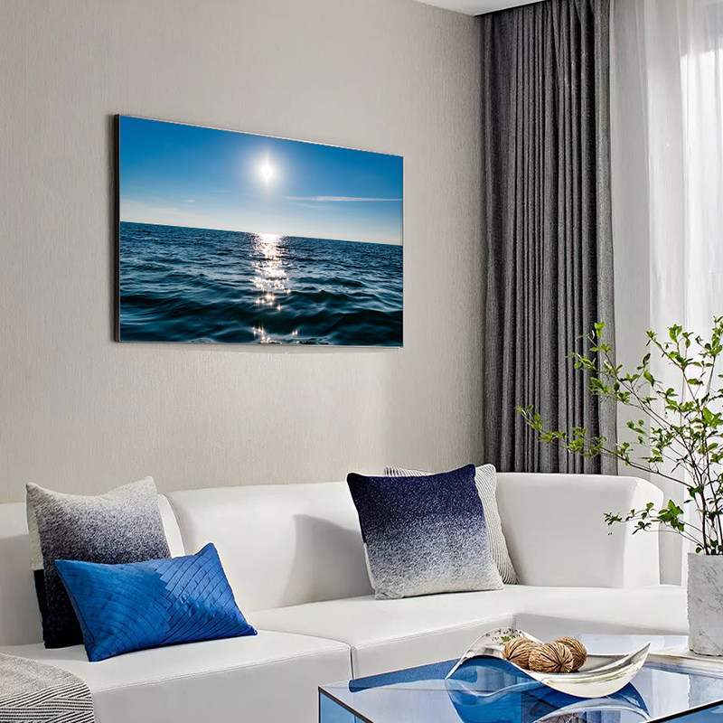 蓝色大海洋装饰画水波光粼粼水面客厅沙发背景墙餐厅卧室床头挂画,淘宝优惠券,粉丝福利购,淘宝优惠卷