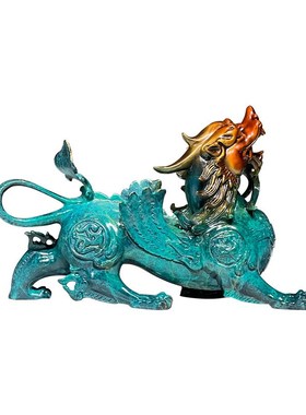 貔貅黄铜摆件开业乔迁商务礼物办公桌客厅玄关书桌摆设