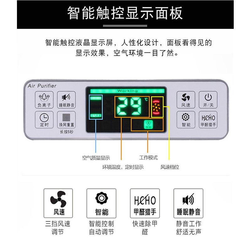 推荐智能家用空气净化器室内过滤粉尘净化机负离子过滤器家电礼品 - 图2