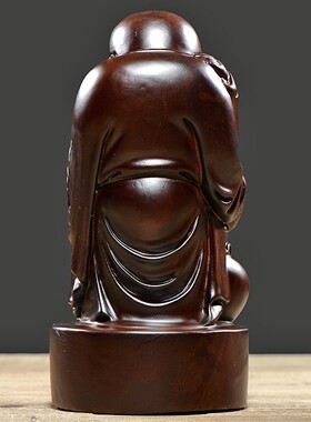 黑檀木雕老寿星公寿仙翁实木雕刻摆件家居红木生日祝寿工艺品礼品