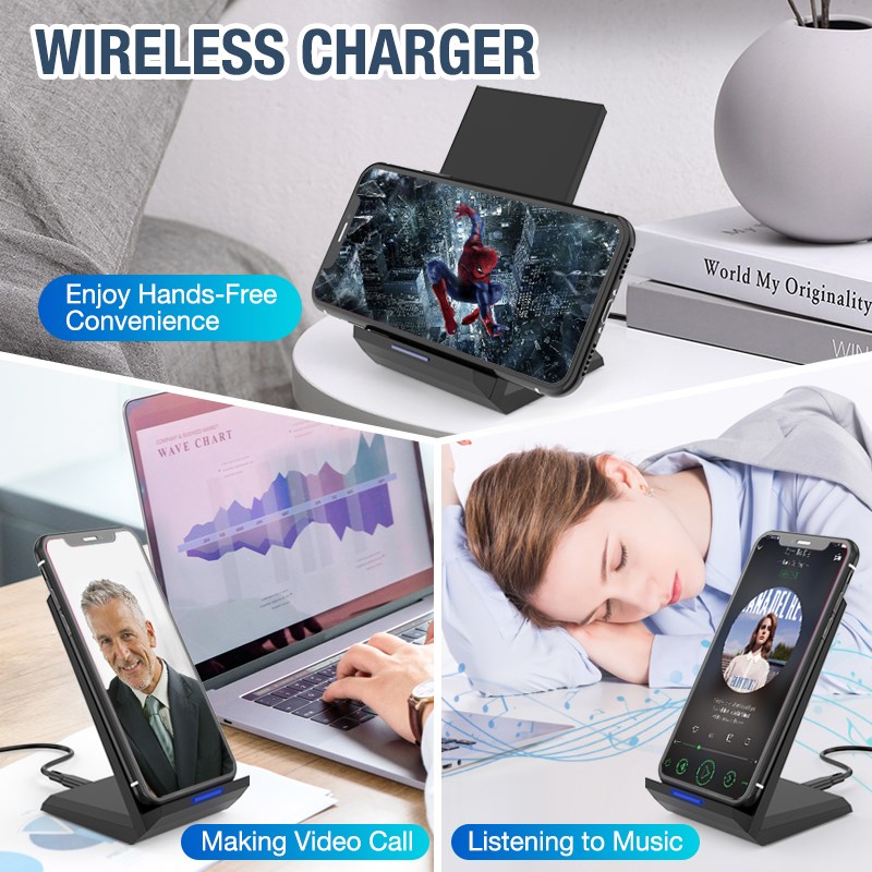 15W Qi Wireless Charger Stand For iPhone 11 pro 8 X XS  Sams - 图2