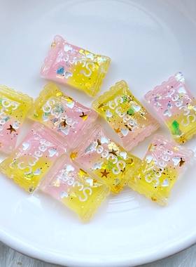 热销20Pcs New Resin Lovely Mixed Shiny Mini Candy Flat Back