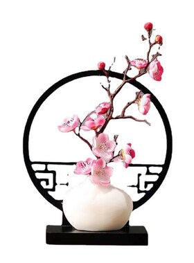 酒架摆件新中式风格电视柜u小鹿风禅意客厅酒柜茶几玄关家居装饰