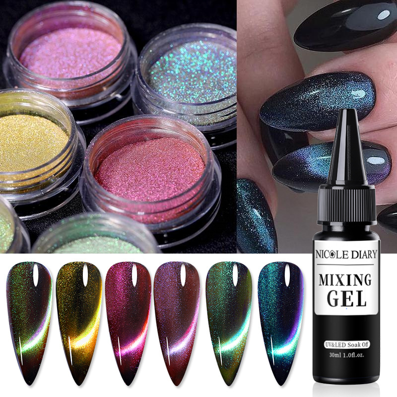 推荐Nail Cat's Eye Powder Magnetic Chameleon Magic Color Cat-图1