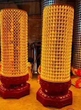 大型桶灯圆形复古自动旋转千神灯光明灯寺庙功德灯宗祠供奉千佛灯