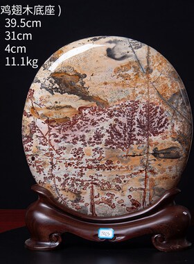 广西国画石天然奇石观赏石草花石椭圆饼摆件客厅电视柜工艺品te65