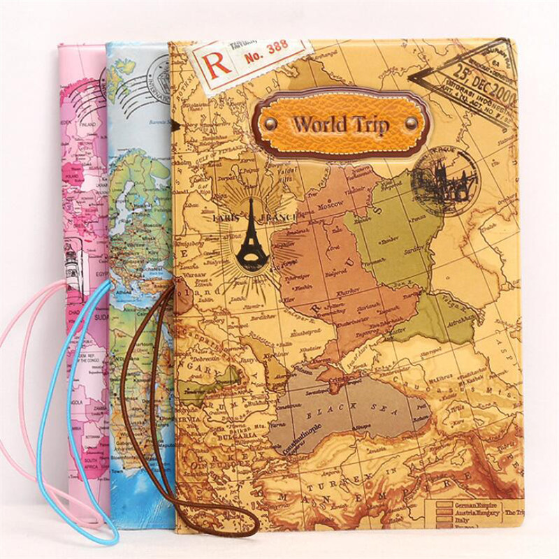 推荐Creative World Map Passport Cover Wallet Bag Letter Men - 图1