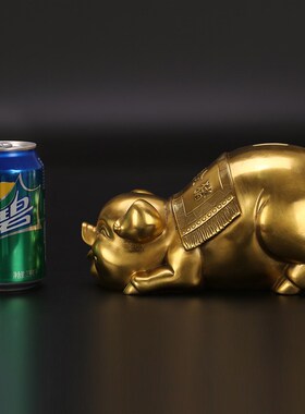 徽匠铜韵 纯铜生肖猪金猪摆件猪 金钱猪装饰品 家居摆设礼品
