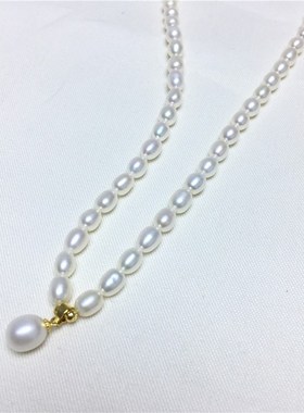 淡水米珠时尚珍珠项坠 诸暨淡水珍珠项链 年轻款米珠项链