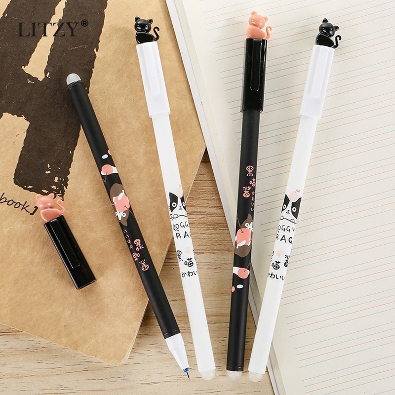 极速25Pcs/Lot Cat Erasable Pen Set Cute nicorn Pens Washable-图2