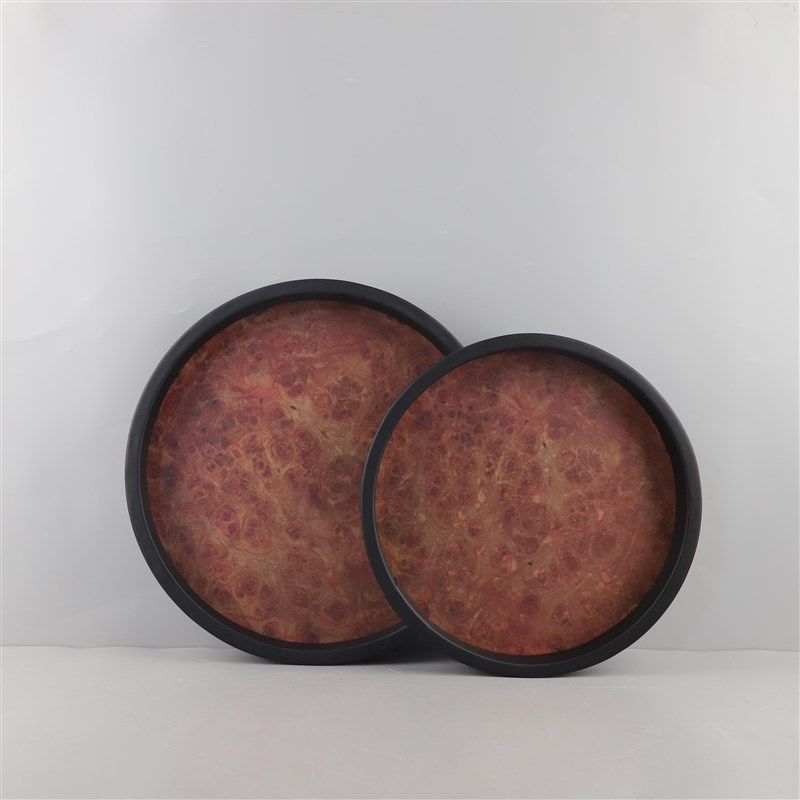 现代简约木质皮革木纹圆形香薰装饰托盘客厅卧室电视柜家居装饰品,淘宝优惠券,粉丝福利购,淘宝优惠卷