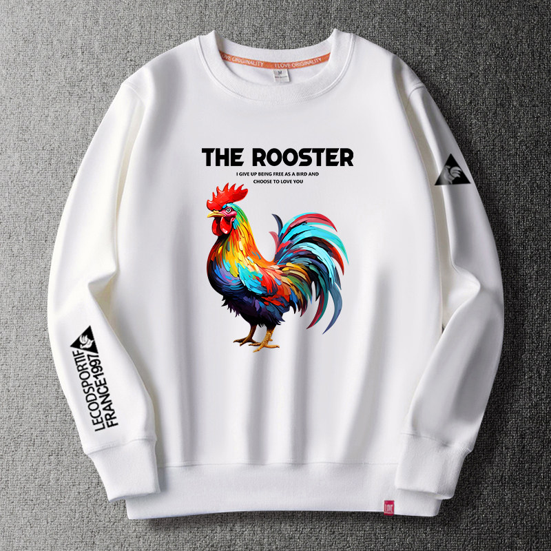 ~出口!公鸡男卫衣美式潮牌印花2I023爆款加绒秋冬加大,淘宝优惠券,粉丝福利购,淘宝优惠卷