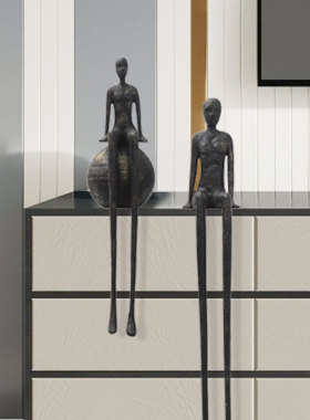 酒店抽象雕d塑人物摆件现代样板间售楼处大型落地玻璃钢人像艺术