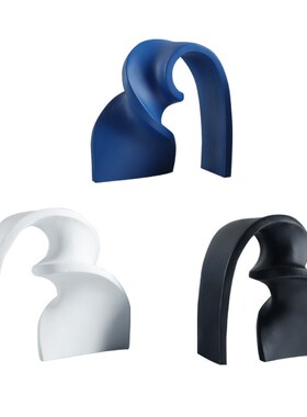 北欧简约搭配陈设黑白蓝彩带v摆件样板房售楼处家居建材展厅装饰